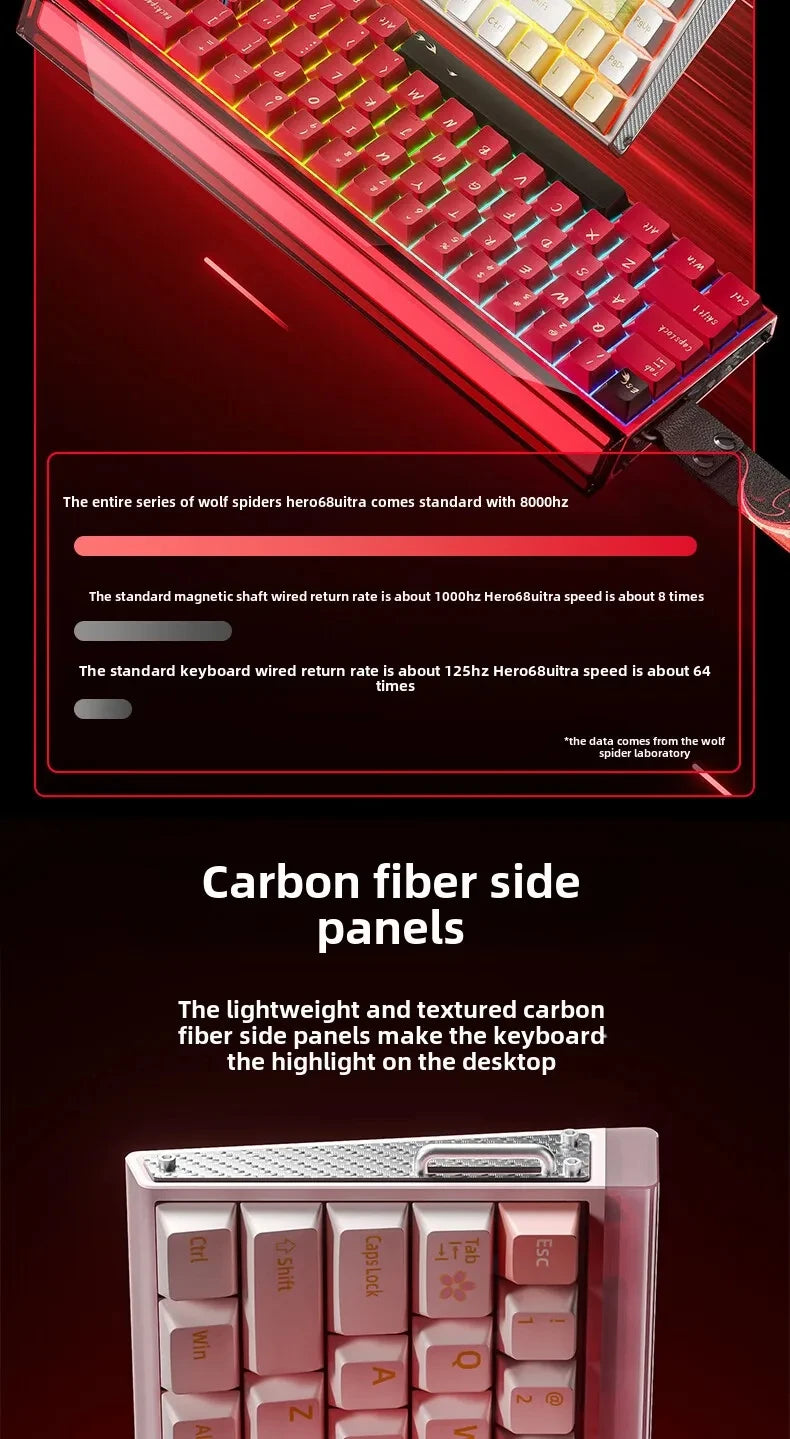 AULA New HERO 68HE/ULTRA INSTOCK Magnetic Switch Gaming Keyboard E-sport Custom Mechanical Wired Keyboard Ergonomics Accessories