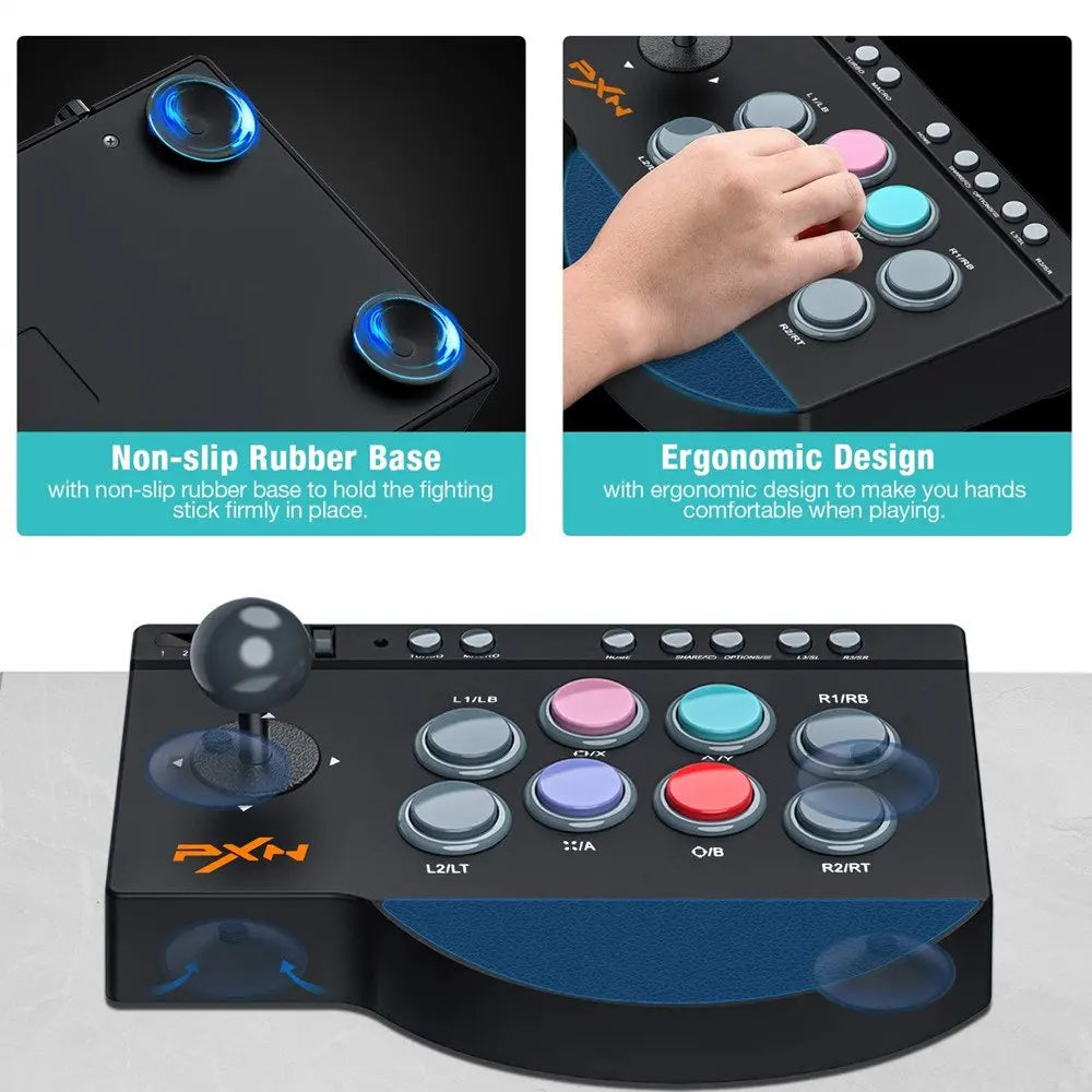 PXN 0082 Wired Game Joystick Arcade Console Street Fighter Controller Gaming Joystick for USB PS3/PS4/Switch/PC/Android TV /XBOX
