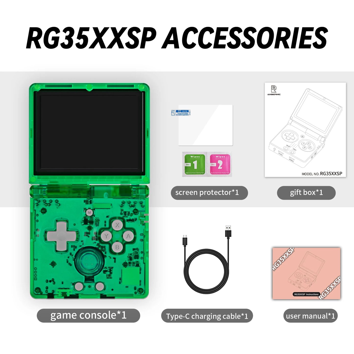 ANBERNIC NEW RG35XXSP Flip Handheld Game Console 3.5 Inch IPS Clamshell Video Gaming Console 64 Bit Linux System 64G Online Play