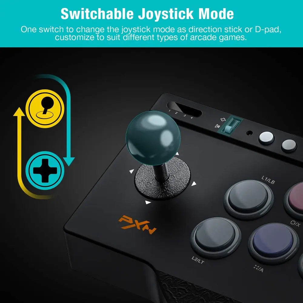 PXN 0082 Wired Game Joystick Arcade Console Street Fighter Controller Gaming Joystick for USB PS3/PS4/Switch/PC/Android TV /XBOX