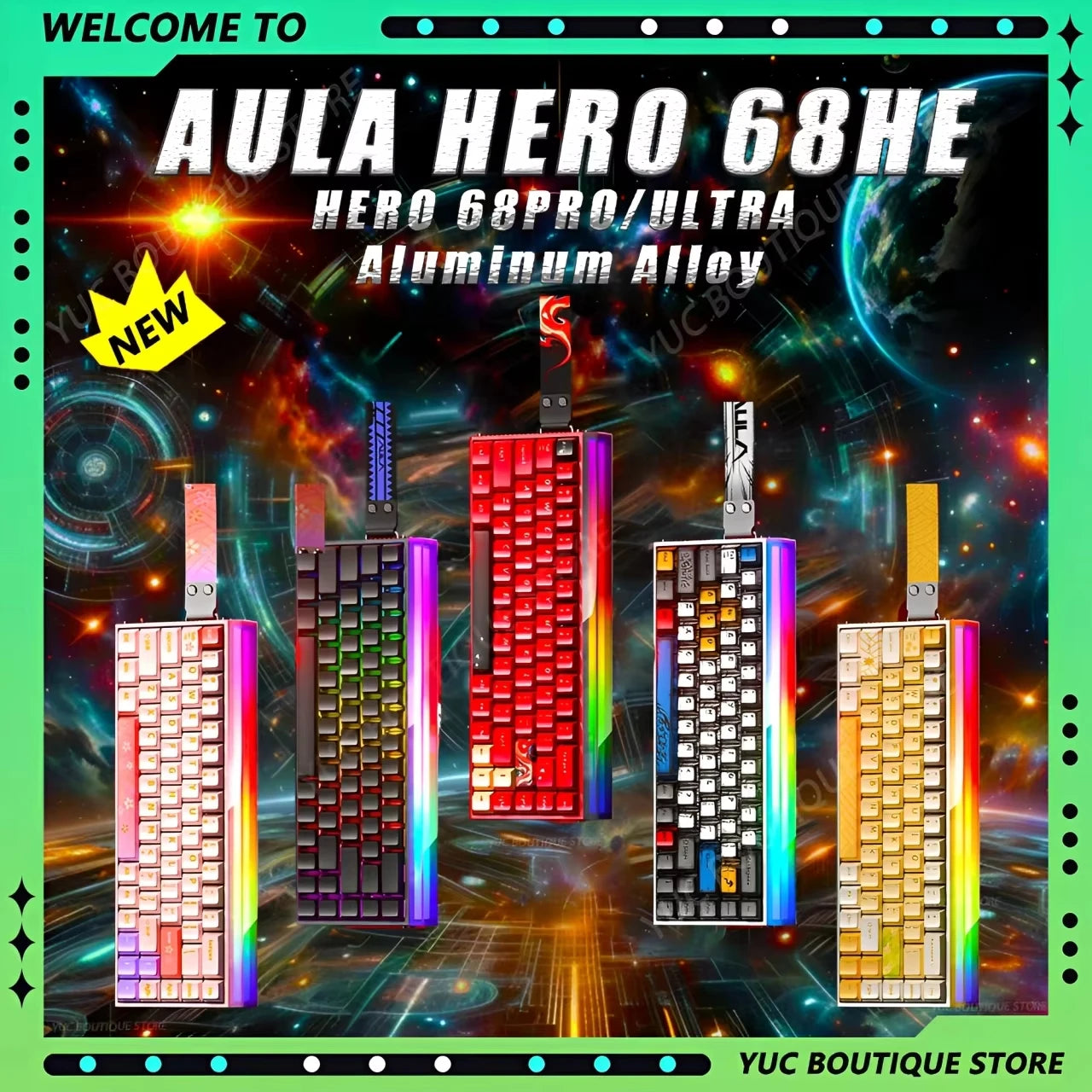 AULA New HERO 68HE/ULTRA INSTOCK Magnetic Switch Gaming Keyboard E-sport Custom Mechanical Wired Keyboard Ergonomics Accessories