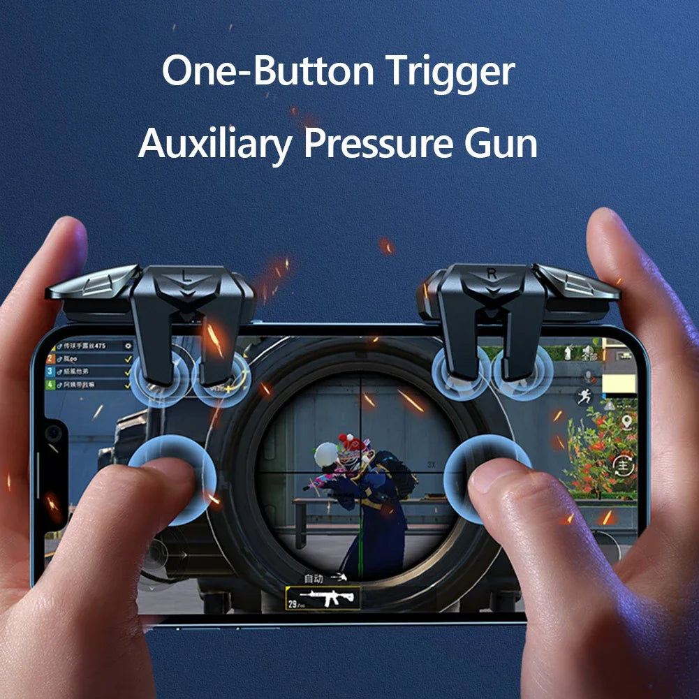 X8 Mobile Game Trigger For PUBG Phone Gaming Controller 6 Finger Trigger Sensitive Shooting Gamepad L1 R1 Aim Keys Gaming Handle