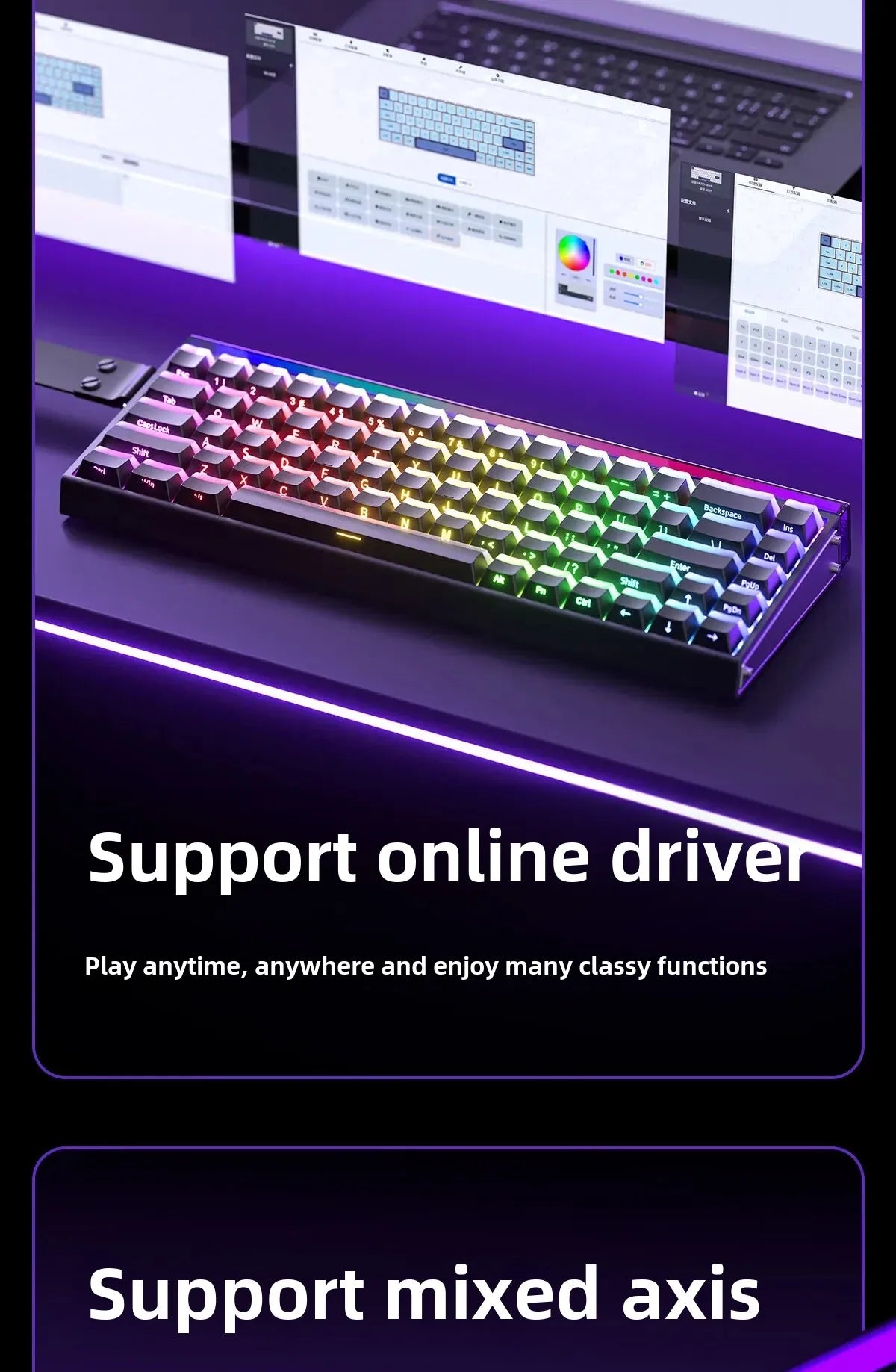 AULA New HERO 68HE/ULTRA INSTOCK Magnetic Switch Gaming Keyboard E-sport Custom Mechanical Wired Keyboard Ergonomics Accessories