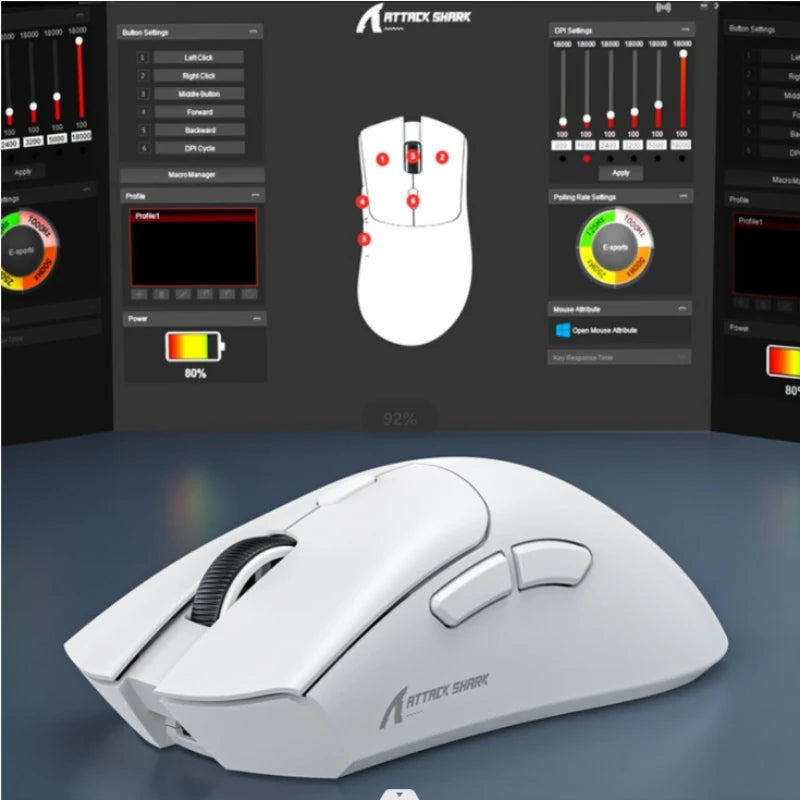 R1 Superlight Mouse Bluetooth 2.4G Wireless Gaming Mouse PixArt PAW3311 Gaming Sensor 6 Adjustable DPI for Office Game