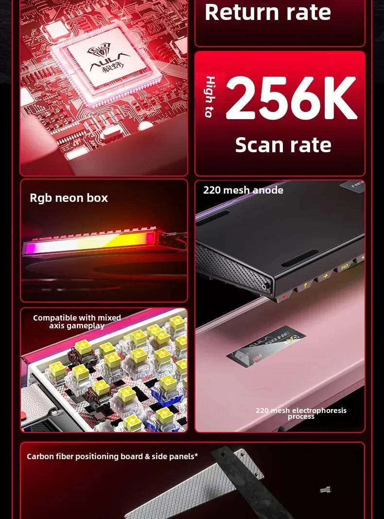 AULA New HERO 68HE/ULTRA INSTOCK Magnetic Switch Gaming Keyboard E-sport Custom Mechanical Wired Keyboard Ergonomics Accessories