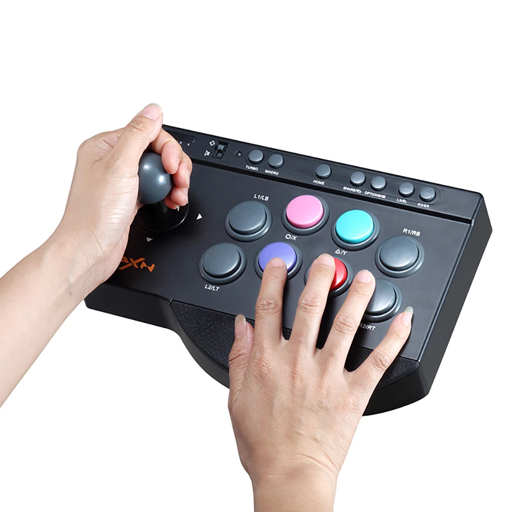 PXN 0082 Wired Game Joystick Arcade Console Street Fighter Controller Gaming Joystick for USB PS3/PS4/Switch/PC/Android TV /XBOX