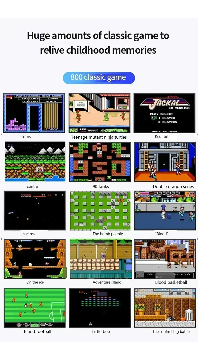 8-Bit Video Game Console 3.0 Inch LCD Retro Portable Mini Game Player Built-in 500 games AV Handheld Game Console For Kids Gift