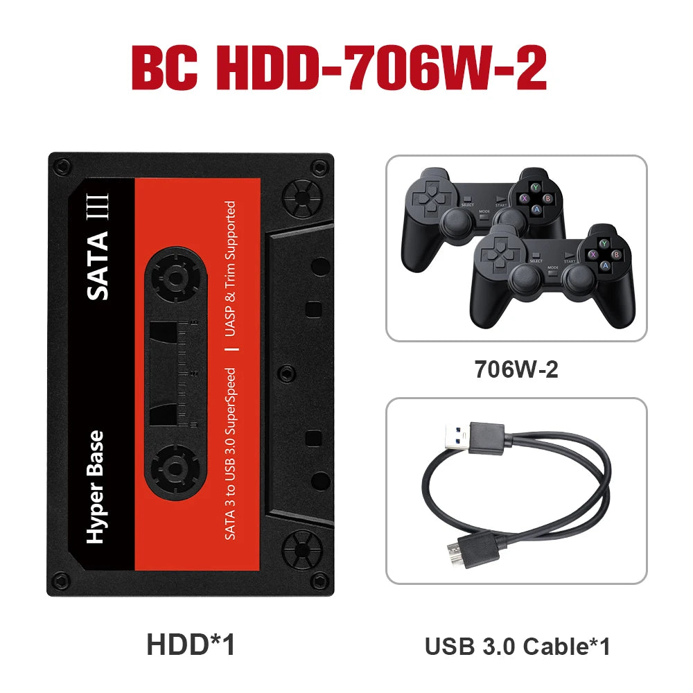 2TB Batocera Gaming HDD Built in 52000+Games For PS3/PS2/Wii/WiiU/Sega Saturn/N64/MAME Retro Game Console for Windows PC/Laplop