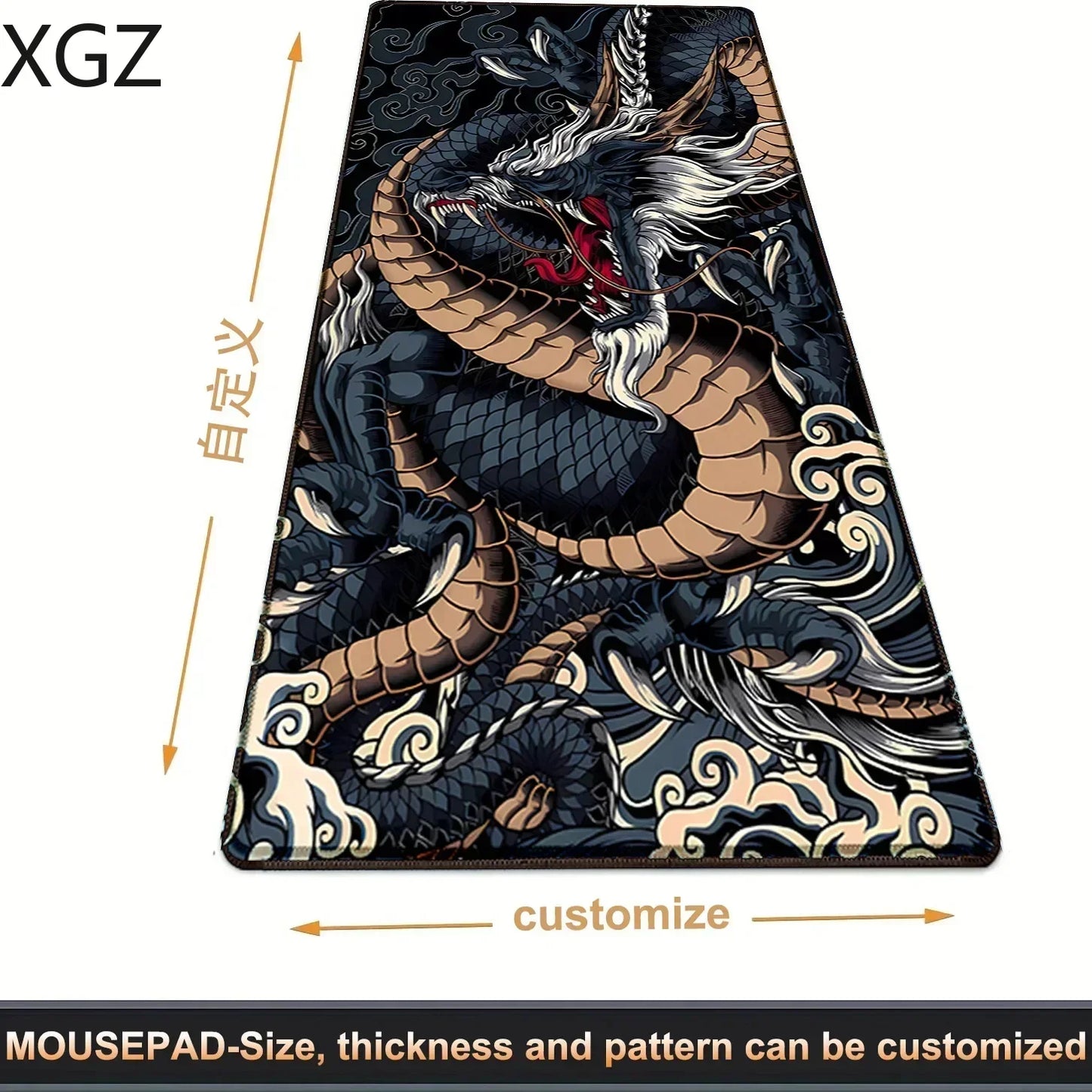 large Japanese dragon gaming mouse pad XXL keyboard  machine deskmat on the table speed mats animation carpet rubber rug 40*90cm