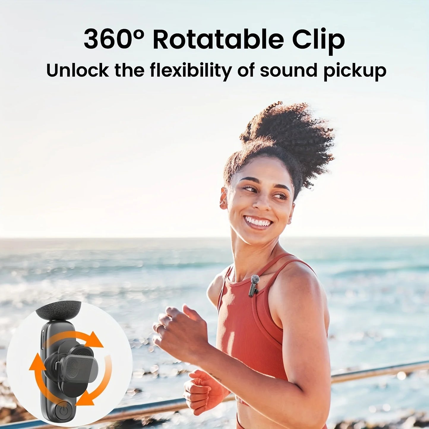 Wireless Lapel Microphone with Clip USB Type-C Connector Noise Cancellation Mic for Streaming Unidirectional Polar Pattern