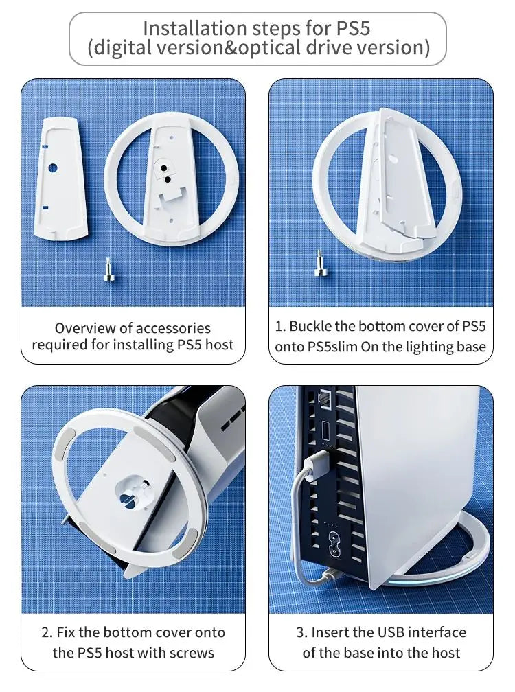 For PS5/PS5 PRO Ultra-thin Console Replacement Parts for Console Bracket Anti-slip Vertical Base Gaming Accessories