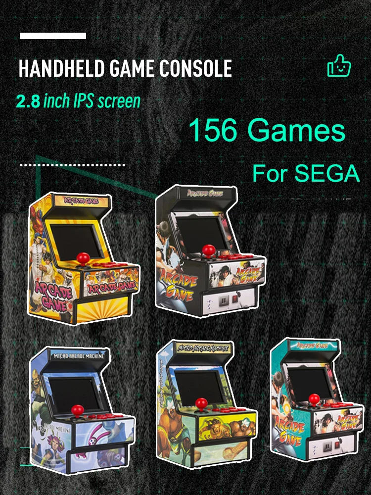 Handheld Game Console Portable Retro Mini Arcade Game Machine With 156 Video Games for Sega 2.8 Inch Consolas De Videojuegos
