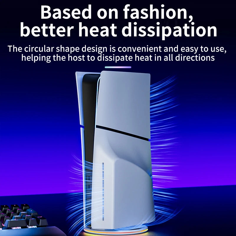 Aolion RGB Vertical Stand For PS5 Slim Game Console Anti-Slip Stable LED Cooling Base Stand For PS5 Pro Host Gaming Accessories