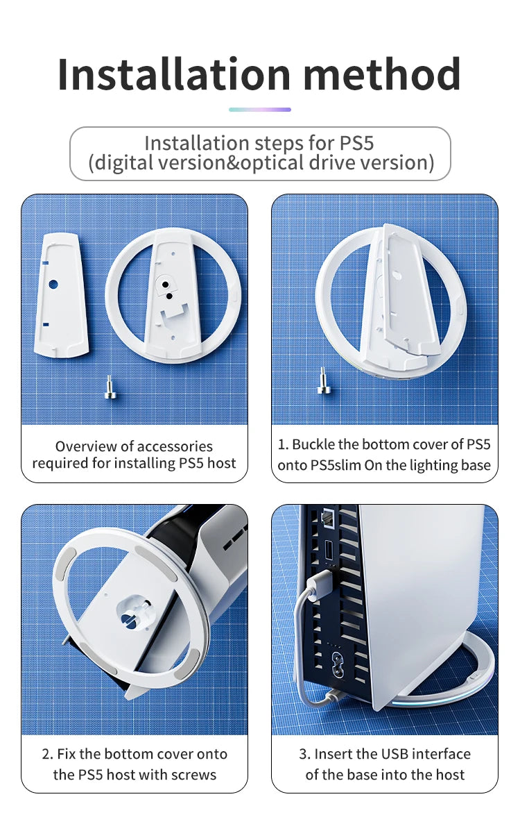 For PS5/PS5 PRO Ultra-thin Console Replacement Parts for Console Bracket Anti-slip Vertical Base Gaming Accessories