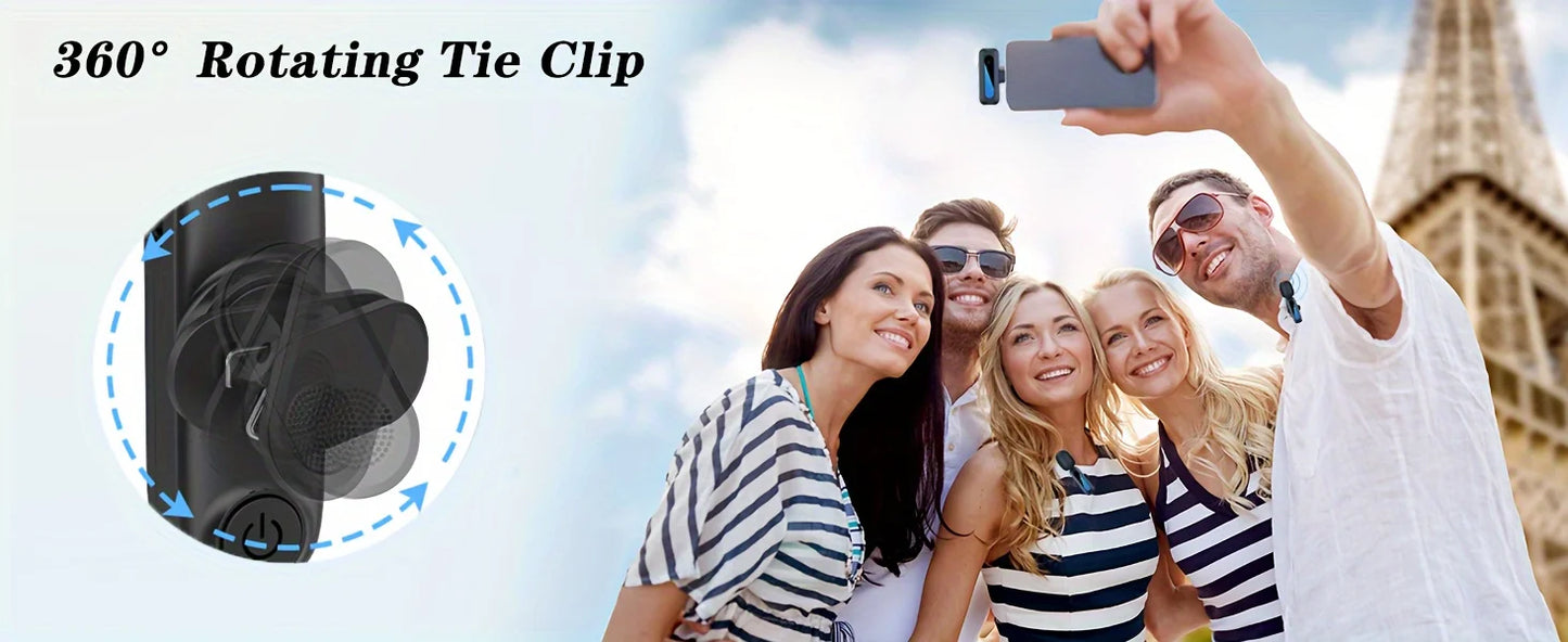 Wireless Lapel Microphone with Clip USB Type-C Connector Noise Cancellation Mic for Streaming Unidirectional Polar Pattern
