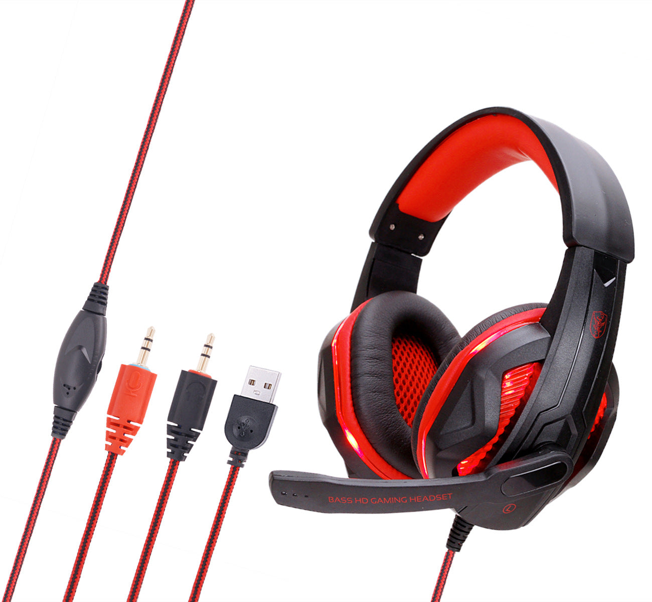 Glowing gaming headset gaming headset