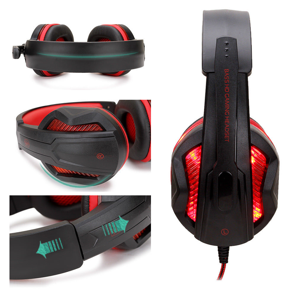 Glowing gaming headset gaming headset